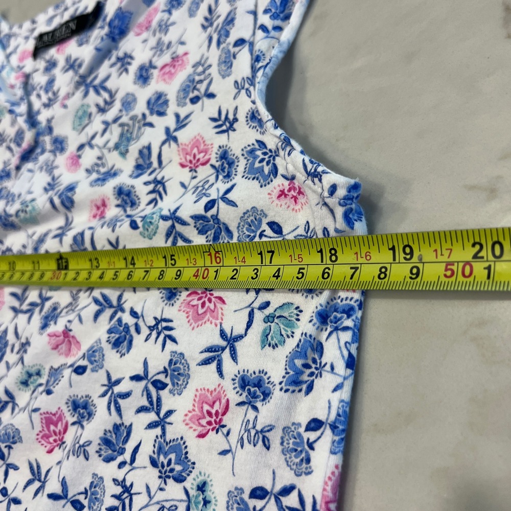 Ralph Lauren 2Pk Summer Nightgowns Blue Paisley Floral Ruffle Size Small - Picture 9 of 12